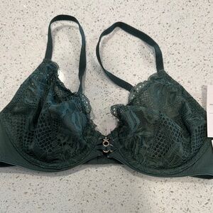 Auden Lace Underwire Bra in Dark Green size 34A nwt